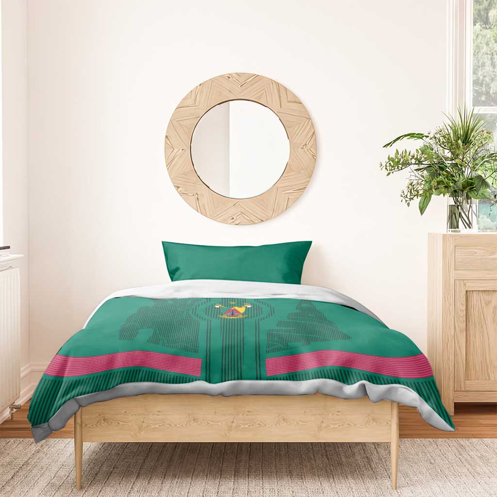 Custom Cameroun Football Bedding Set Allez les Lions LT15