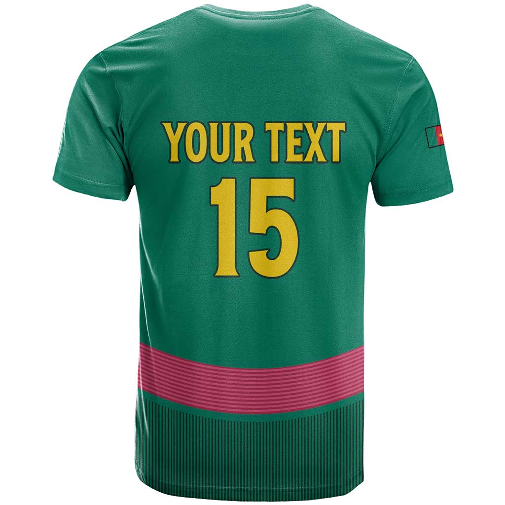 Custom Cameroun Football T shirt Allez les Lions LT15