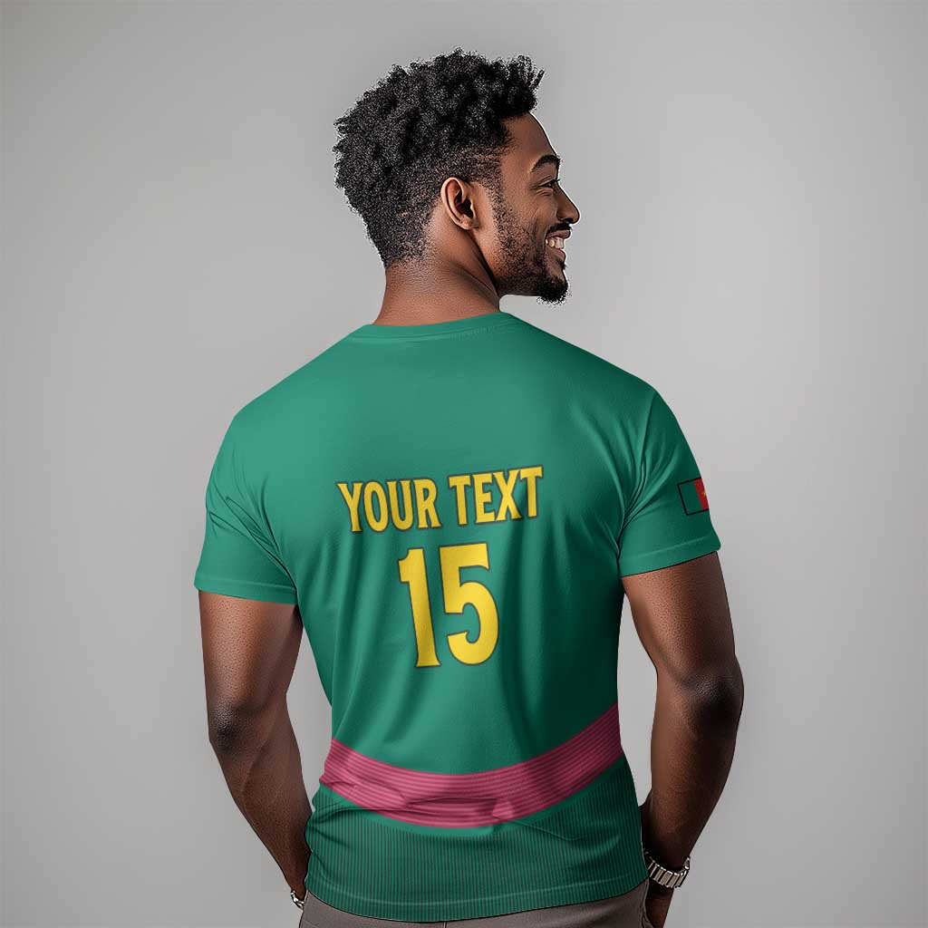 Custom Cameroun Football T shirt Allez les Lions LT15