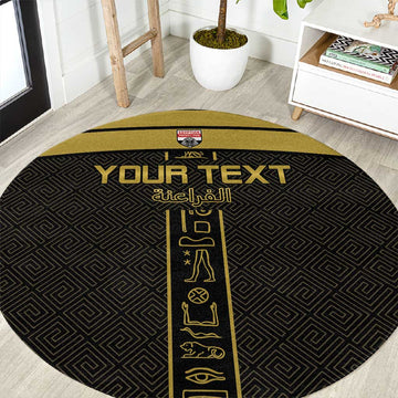 Egyptian Football Custom Round Carpet Yalla Masr - Black Ver LT15
