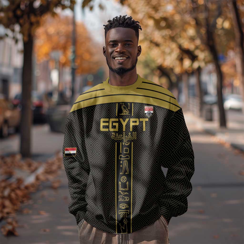 Egyptian Football Custom Sweatshirt Yalla Masr - Black Ver LT15