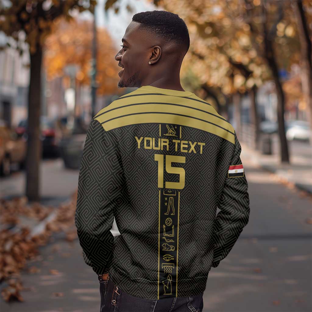 Egyptian Football Custom Sweatshirt Yalla Masr - Black Ver LT15