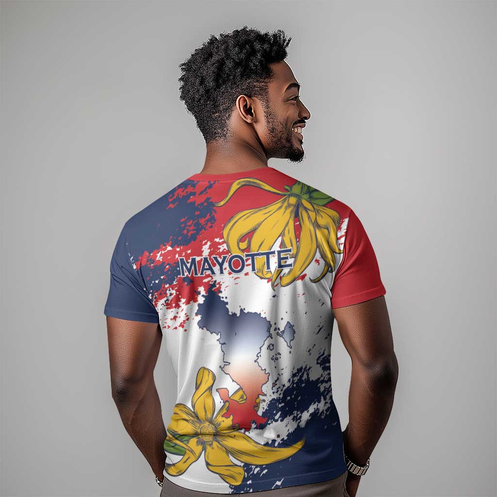 Département de Mayotte T shirt Ra Hachiri 976 Map With Ylang Ylang LT15