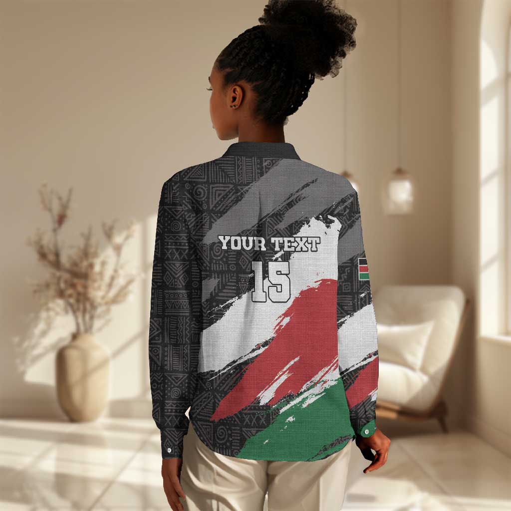 Custom Afro Kenya Women Casual Shirt Rugby Sevens - African Pattern LT15