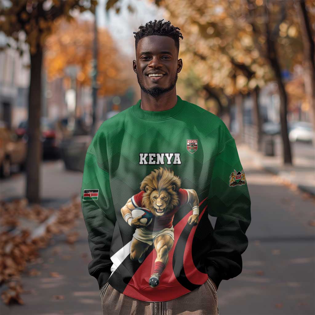 Kenya Rugby Custom Sweatshirt Simbas Mascot - Sporty Style LT15