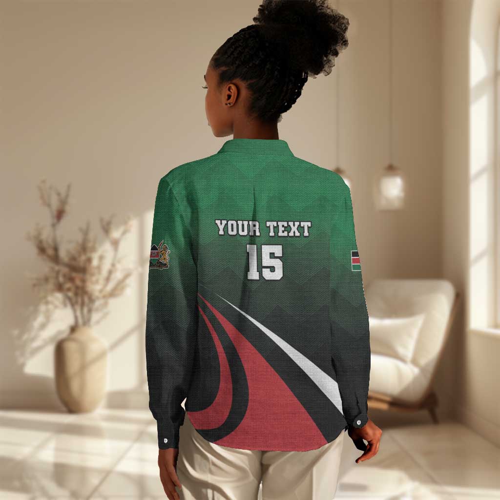 Kenya Rugby Custom Women Casual Shirt Simbas Mascot - Sporty Style LT15