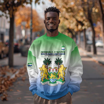 Personalised Sierra Leone Independence Day Sweatshirt Coat Of Arms Flag Map LT15