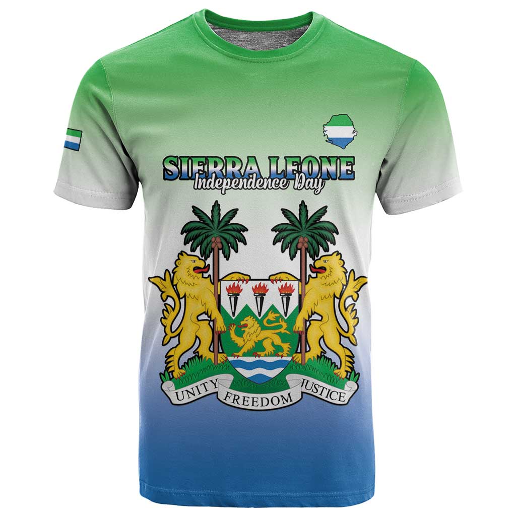Personalised Sierra Leone Independence Day T shirt Coat Of Arms Flag Map LT15