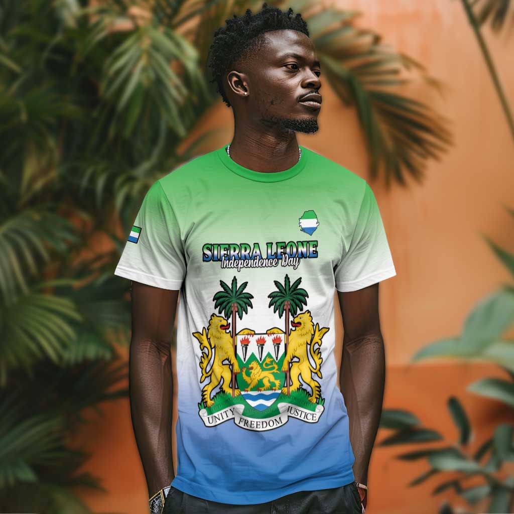 Personalised Sierra Leone Independence Day T shirt Coat Of Arms Flag Map LT15