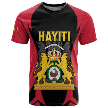Personalised First Empire Of Haiti T shirt Coat Of Arms Sporty Style LT15