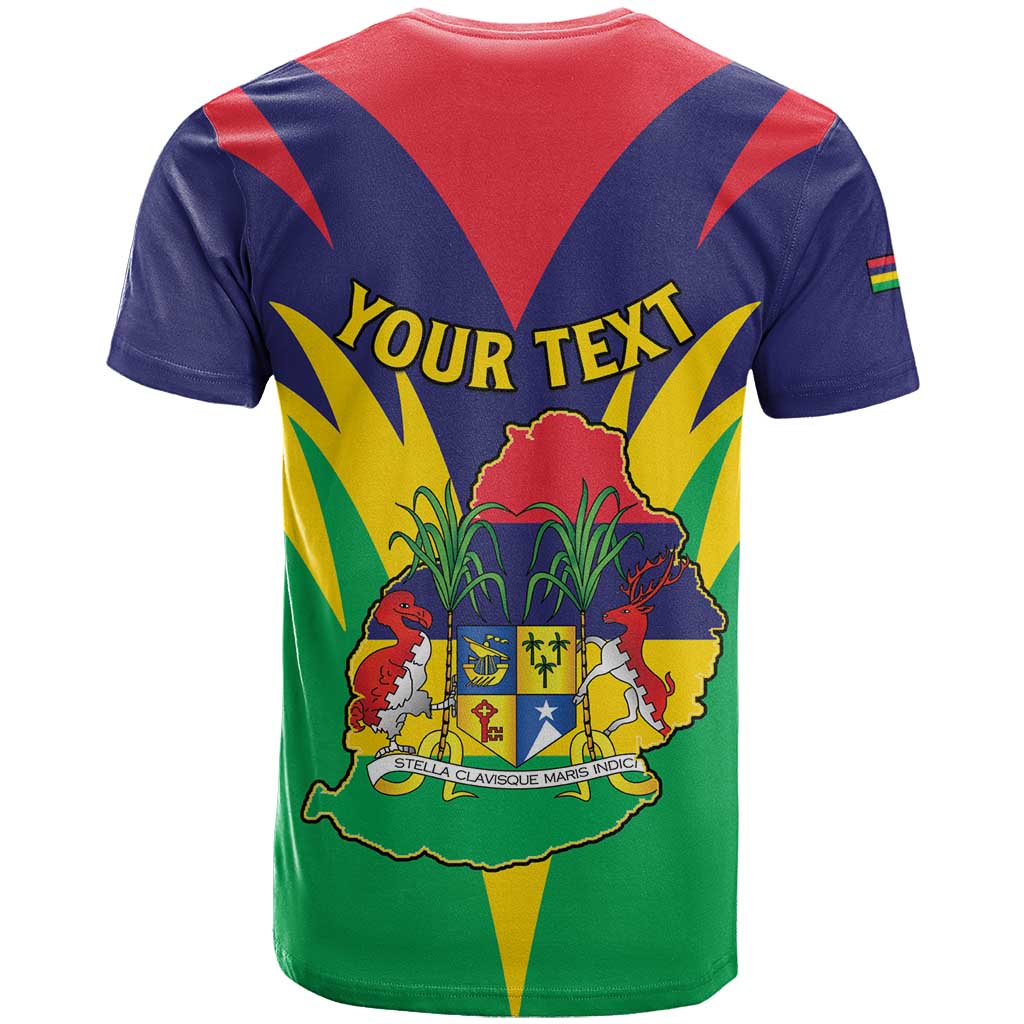Personalised Republique de Maurice T shirt Coat Of Arms Flag Style LT15
