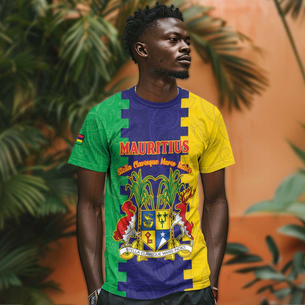 Personalised Republique de Maurice T shirt Stella Clavisque Maris Indici LT15