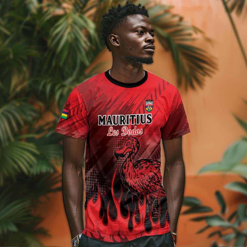 Personalised Mauritius Football T shirt Go Les Dodos Go LT15