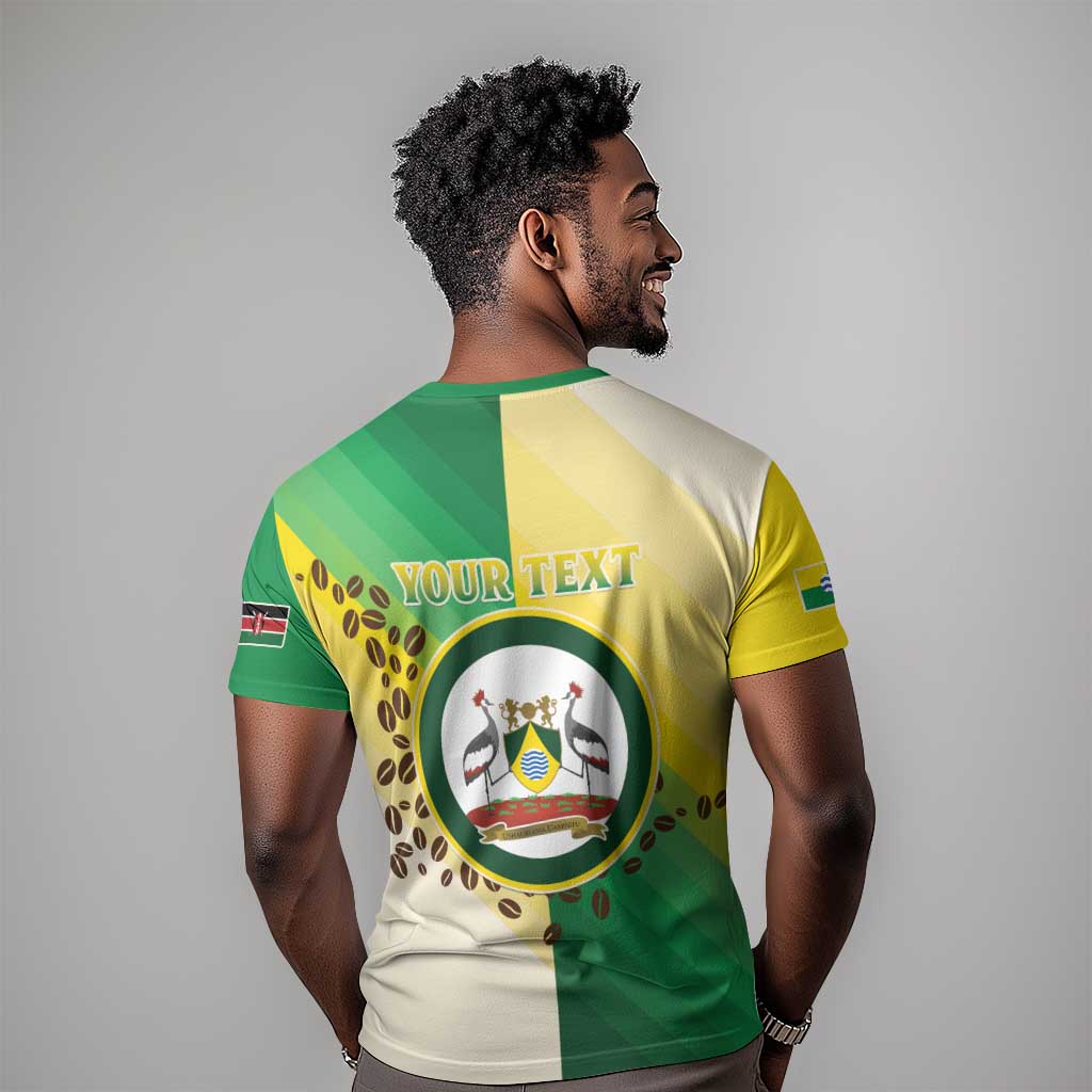 Personalised Nairobi Kenya T shirt Coat Of Arms With Coffee LT15