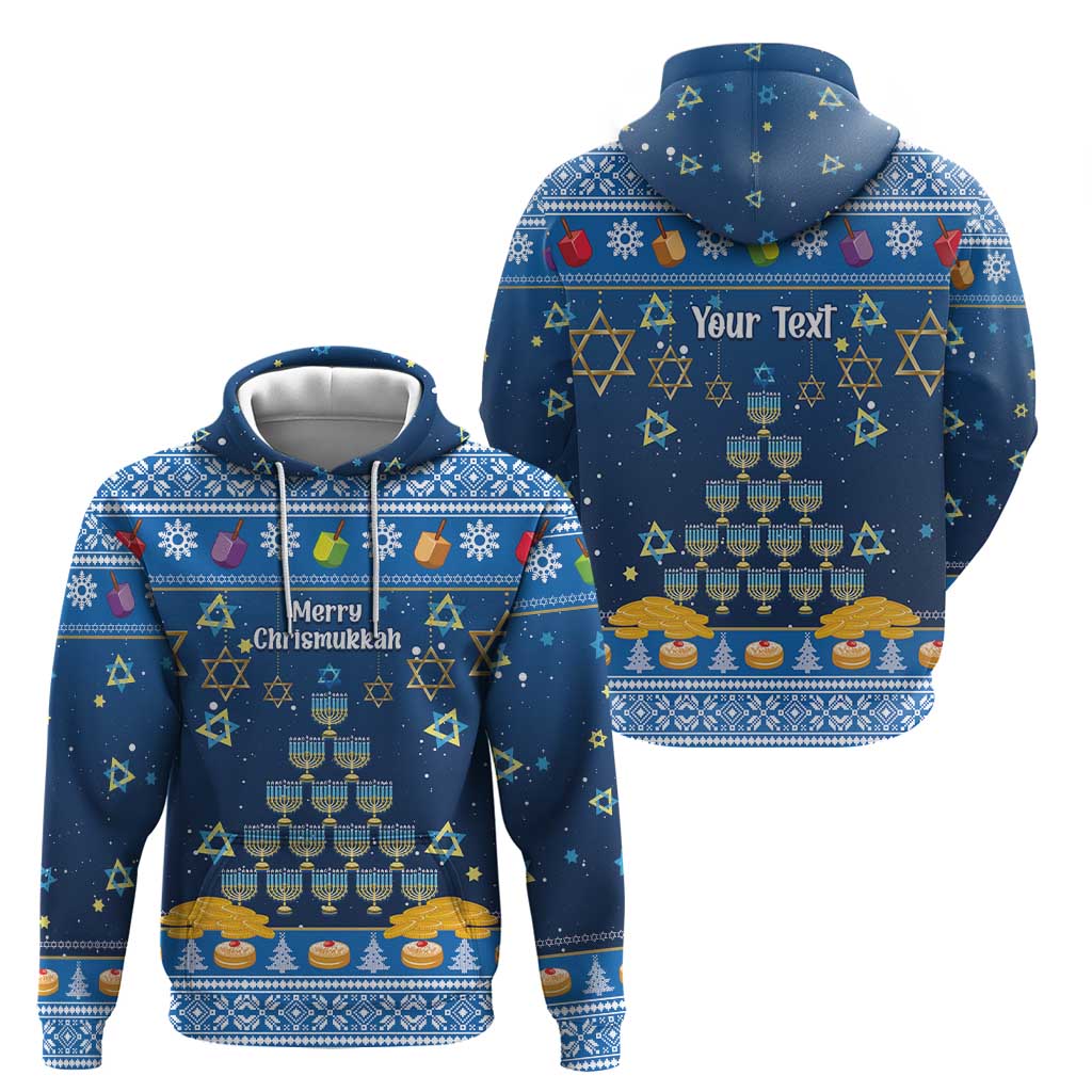 Personalised Jewish Hanukkah Xmas Hoodie Merry Chrismukkah LT15