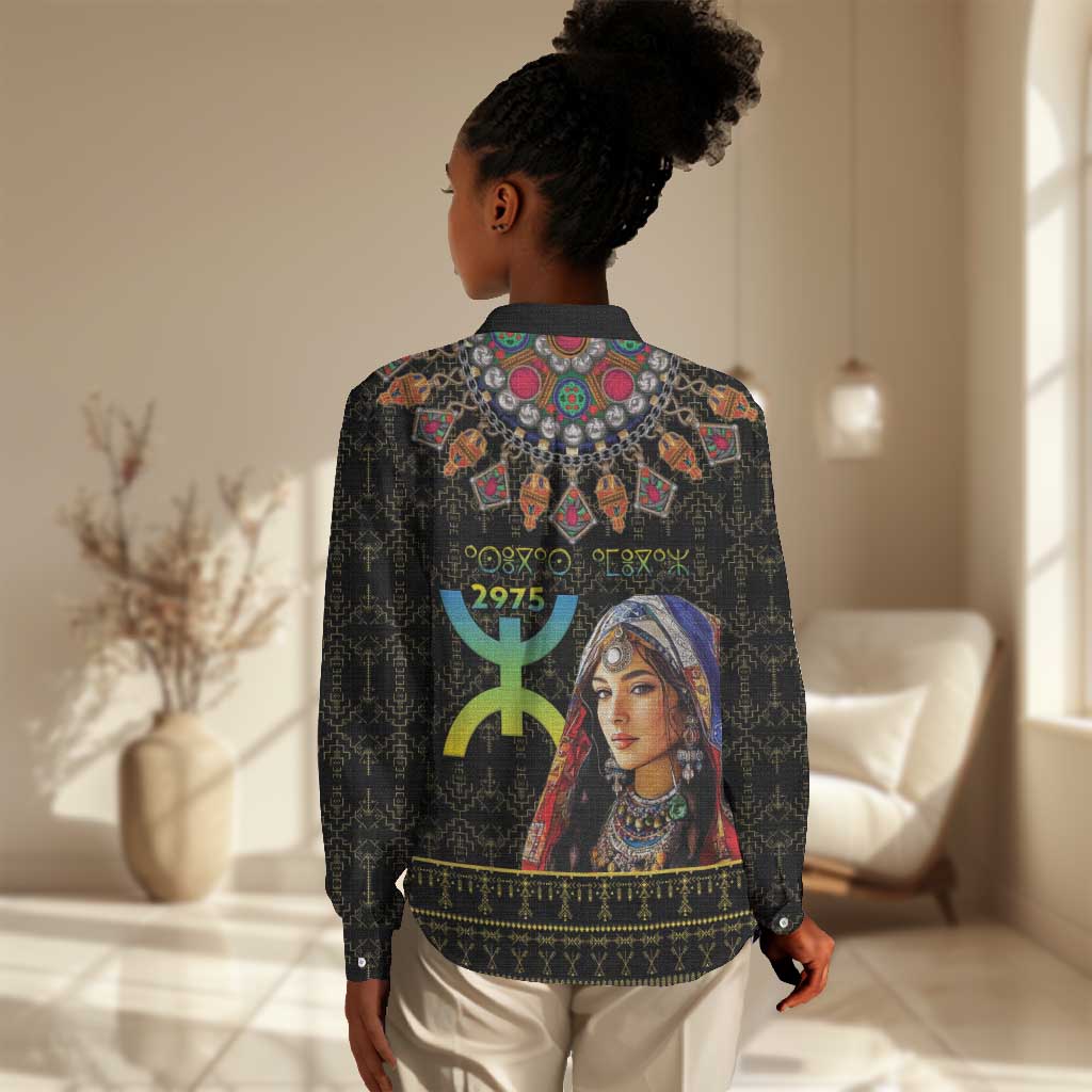 Assegwas Ameggaz Yennayer Women Casual Shirt Women Amazigh - Berber Pattern LT15