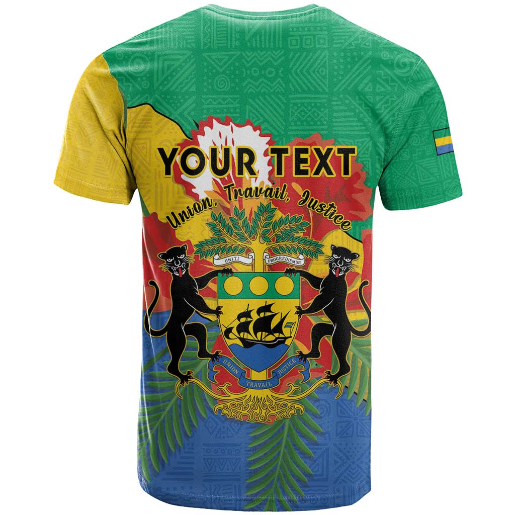 Personalised Afro Gabon T shirt Gabonese Union Travail and Justice LT15