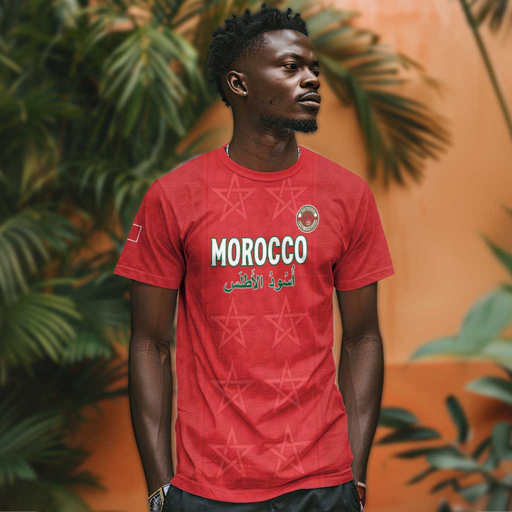 Custom Morocco Football T shirt Allez les Lions de lAtlas LT15