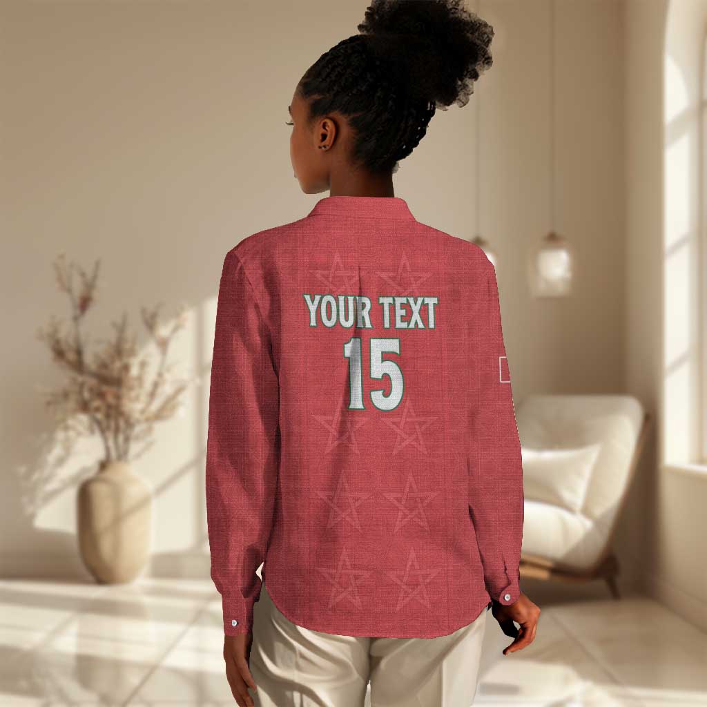 Custom Morocco Football Women Casual Shirt Allez les Lions de lAtlas LT15