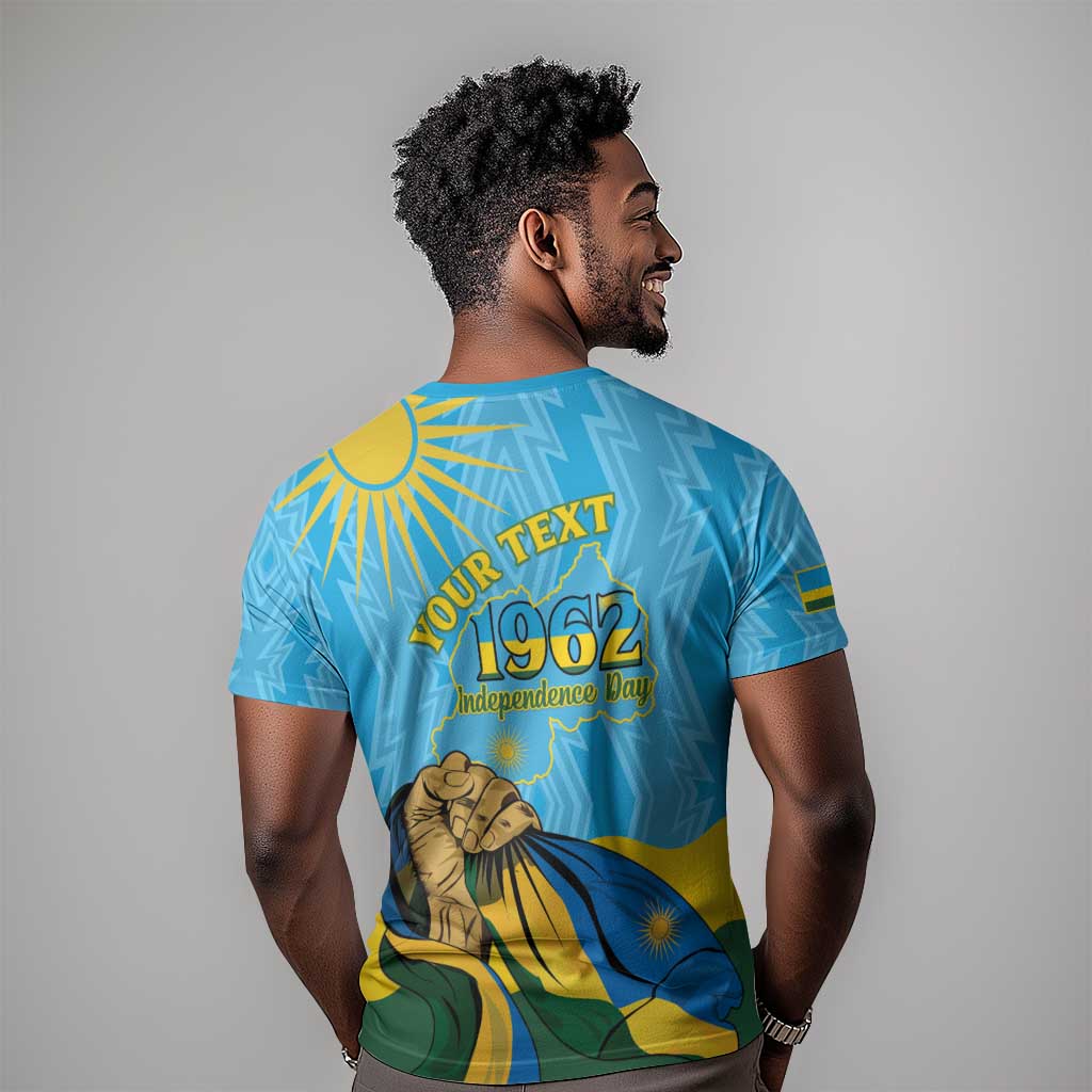 Personalized Happy Rwanda Independence Day T shirt Coat Of Arms With Map LT15