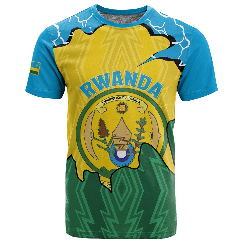 Personalized Jamhuri ya Rwanda T shirt Coat Of Arms Imigongo Pattern LT15