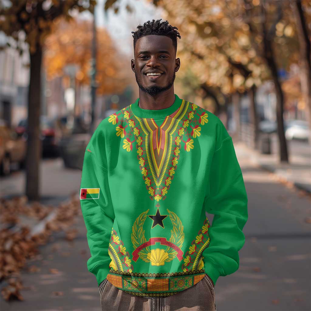 Personalised Afro Guinea Bissau Sweatshirt Dashiki With Coat Of Arms LT15