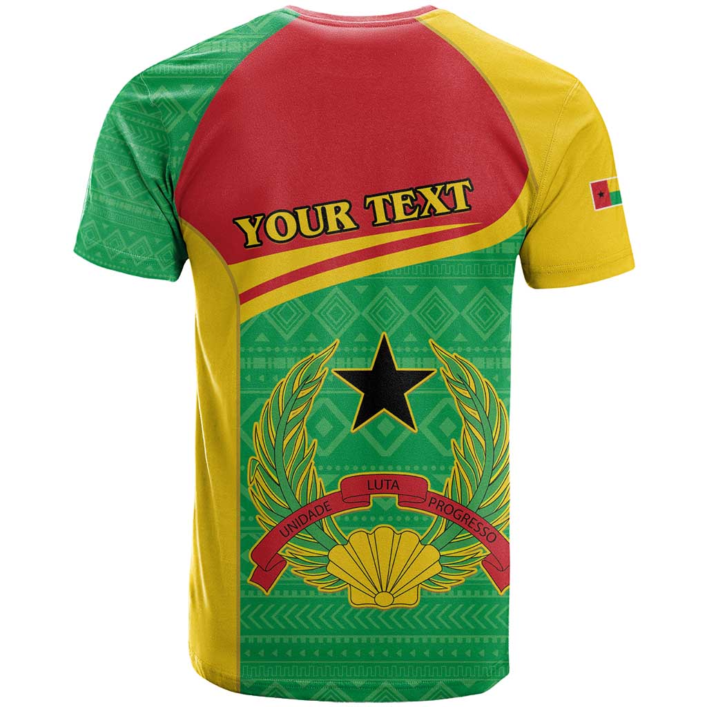 Personalised Afro Guinea Bissau T shirt Coat Of Arms Mix African Pattern LT15