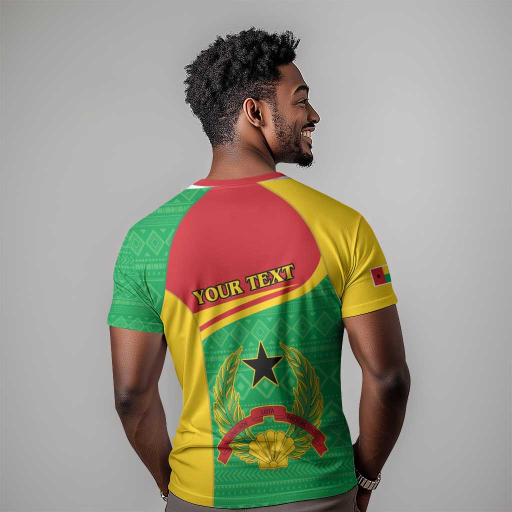 Personalised Afro Guinea Bissau T shirt Coat Of Arms Mix African Pattern LT15
