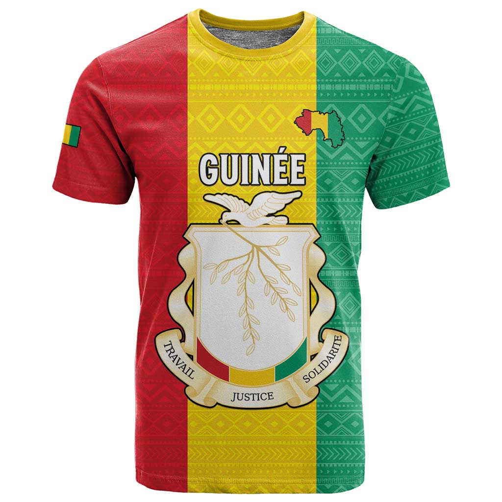 Personalised Afro Guinea T shirt Coat Of Arms Flag Style LT15