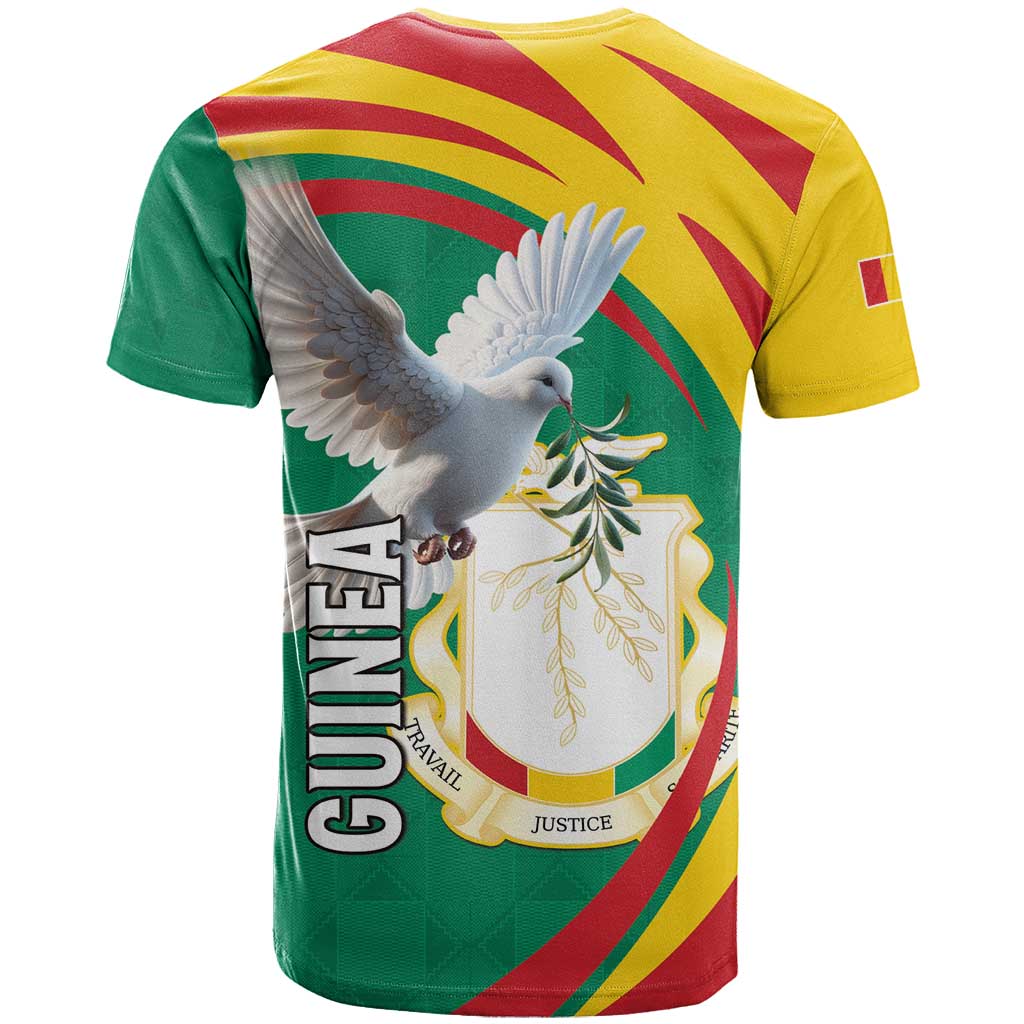 Guinea T shirt Coat Of Arms With Pigeon - Kente Pattern LT15