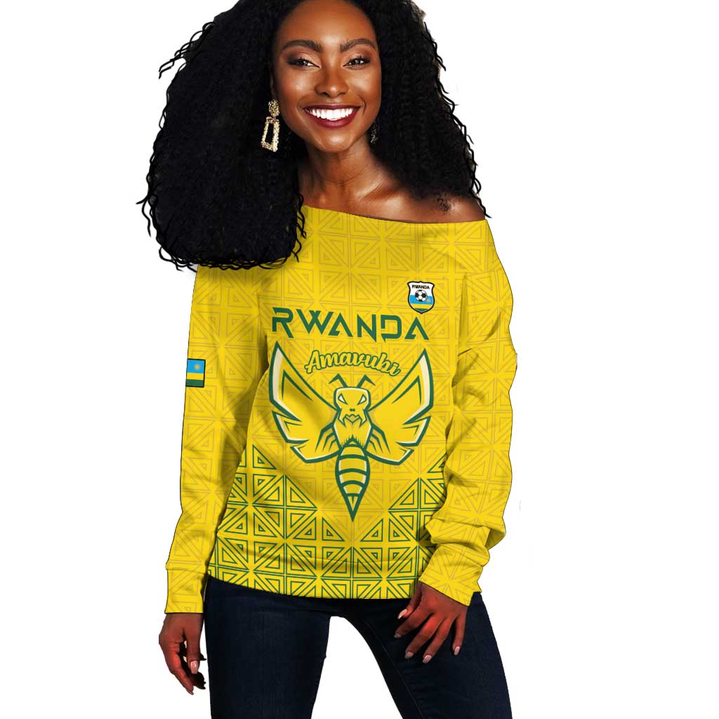 Custom Jamhuri ya Rwanda Football Off Shoulder Sweater Go Amavubi Go LT15