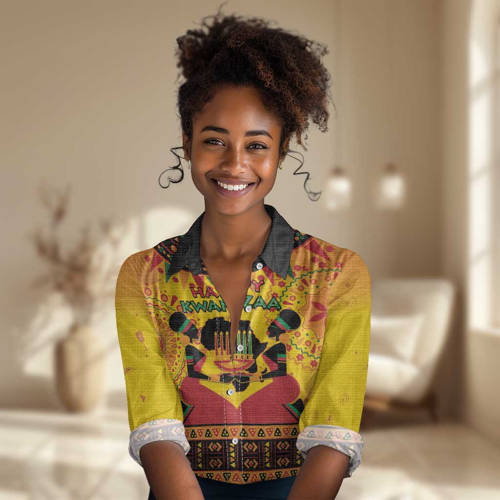 Afro-Americans Kwanzaa Women Casual Shirt African Pattern LT15