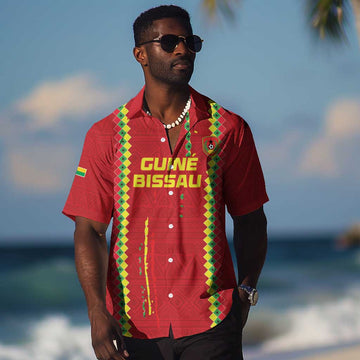 Custom Guinea Bissau Football Hawaiian Shirt Go Djurtus - African Pattern LT15