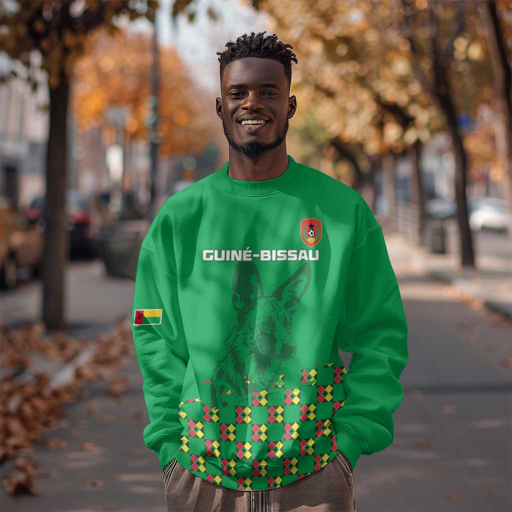 Custom Guinea Bissau Football Sweatshirt African Wild Dog - Go Djurtus LT15