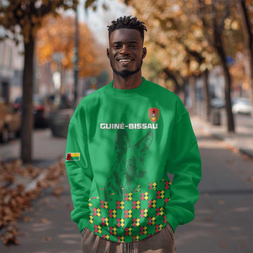 Custom Guinea Bissau Football Sweatshirt African Wild Dog - Go Djurtus LT15