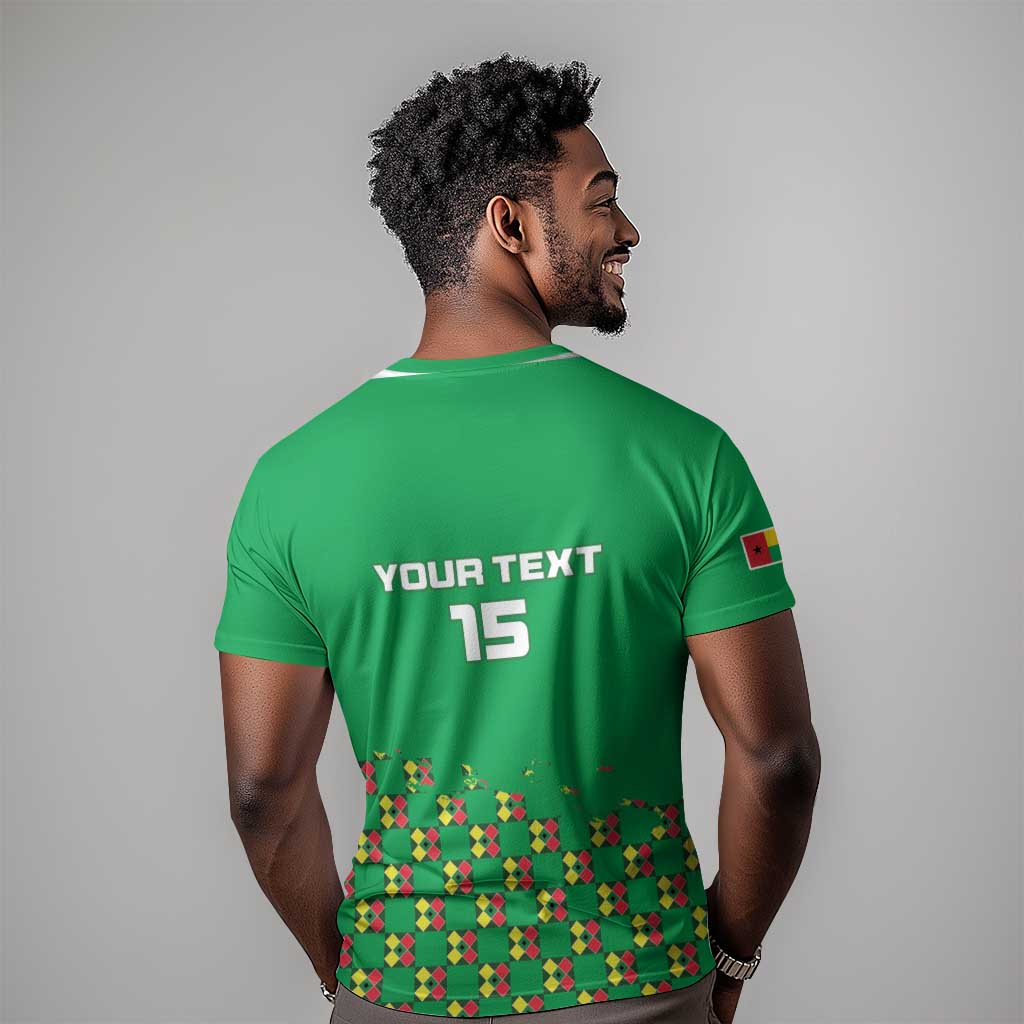 Custom Guinea Bissau Football T shirt African Wild Dog - Go Djurtus LT15