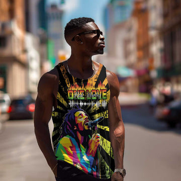 Afro-American Reggae Legend Bob Men Tank Top One Love - Grunge Style LT15