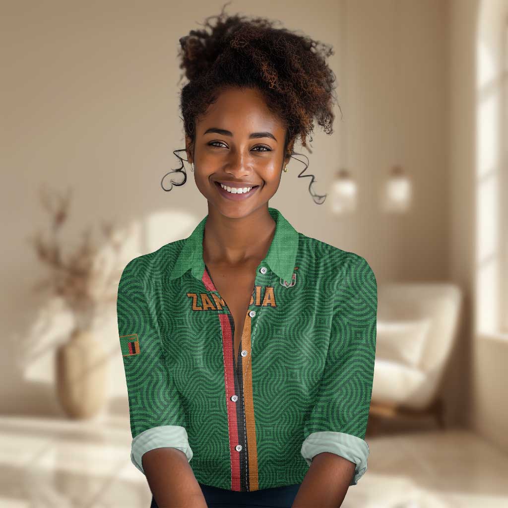 Custom Zambia Football Women Casual Shirt Go Chipolopolo LT15
