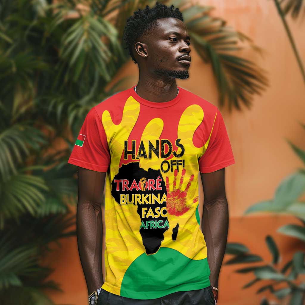 Hands Off Traore Burkina Faso Africa T shirt Military Pattern LT15
