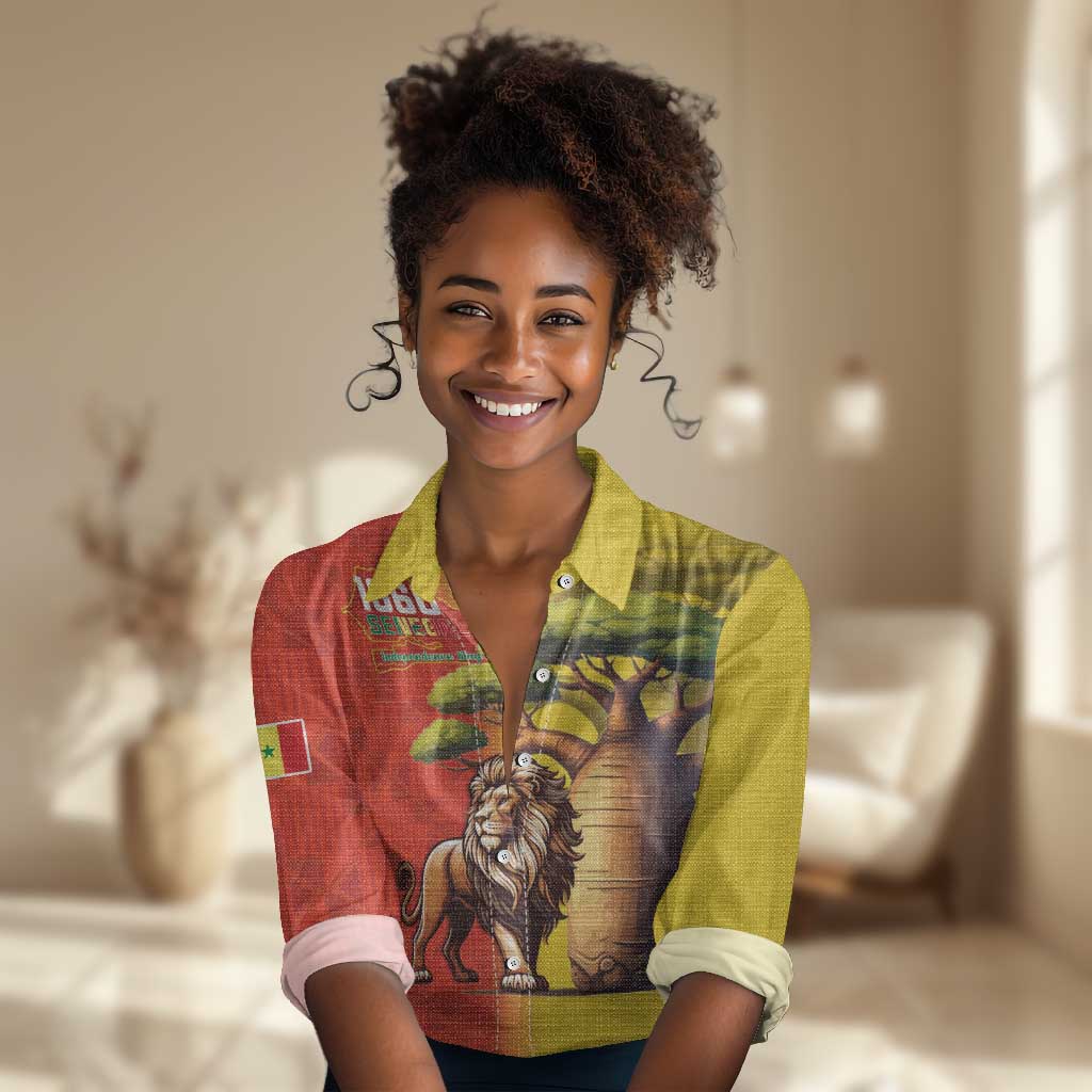 Afro Senegal Independence Day Women Casual Shirt 65th Anniversary - Kente Pattern LT15
