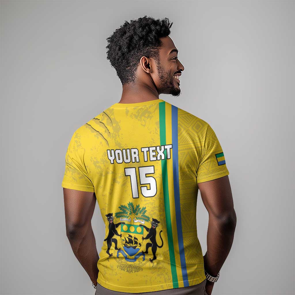 Custom Gabon Football T shirt Go Champions - Yellow Ver LT15