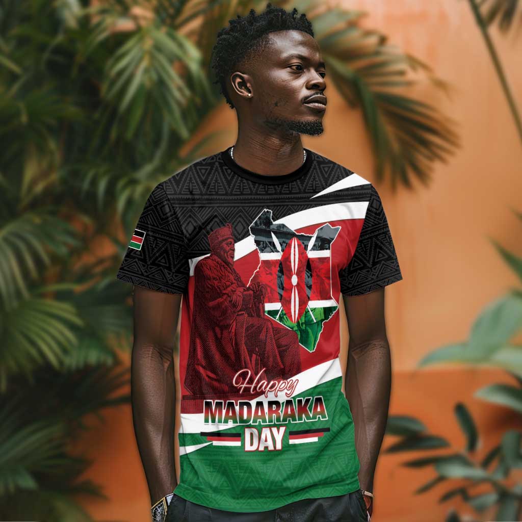 Kenya Madaraka Day T shirt Jomo Kenyatta With Map LT15