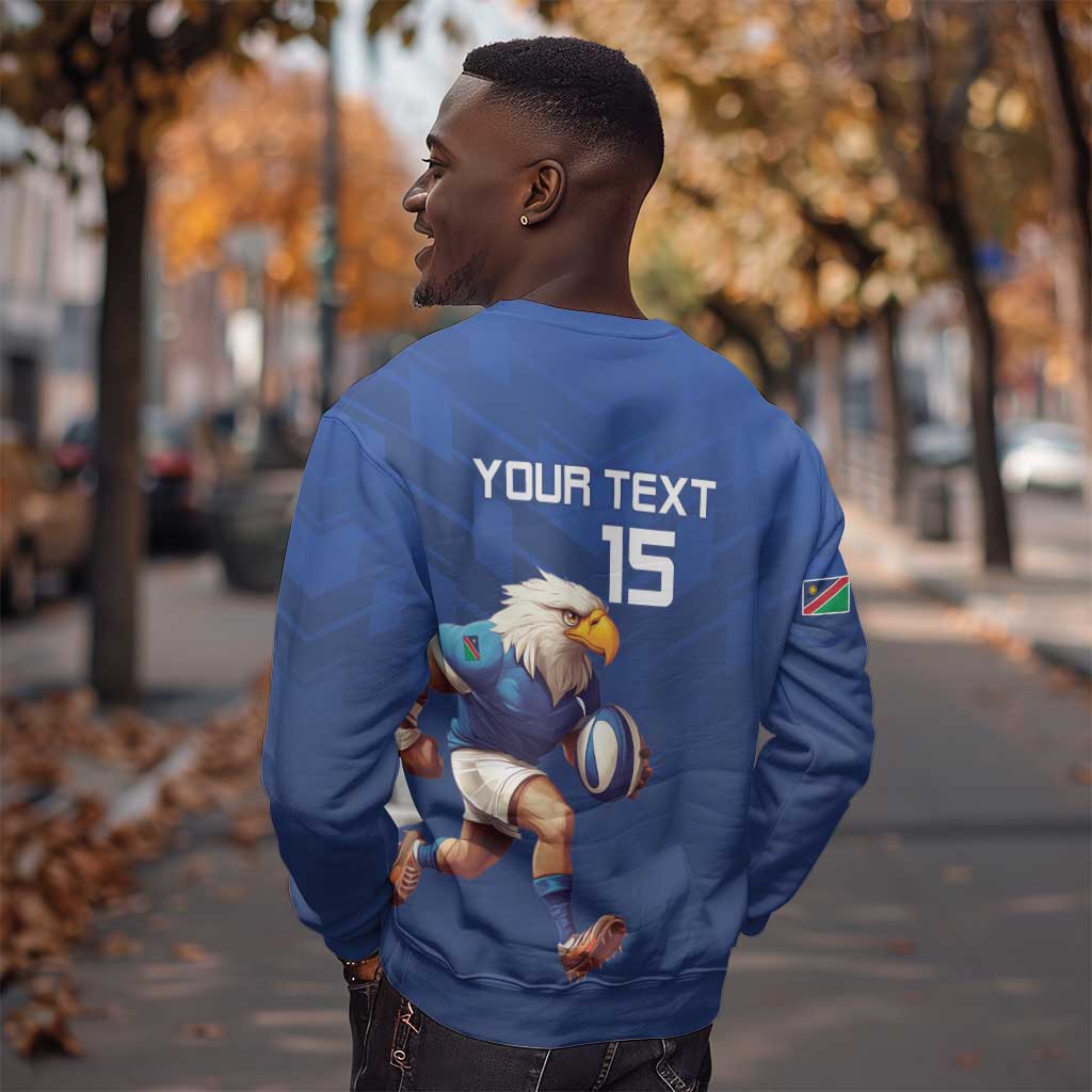 Namibia Rugby Custom Sweatshirt Eagle Mascot - Sporty Style LT15