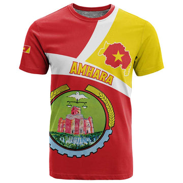 Personalized Amhara Region T shirt Coat Of Arms With Amhara Map LT15