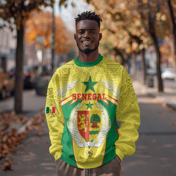 Personalised Afro Senegal Sweatshirt Coat Of Arms Mix African Pattern LT15