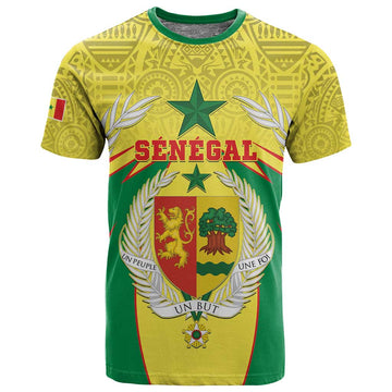 Personalised Afro Senegal T shirt Coat Of Arms Mix African Pattern LT15