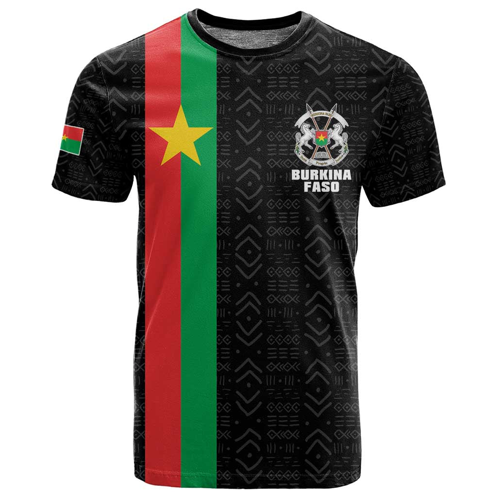 Personalized Burkina Faso T shirt Striped Black - Bogolan Pattern LT15