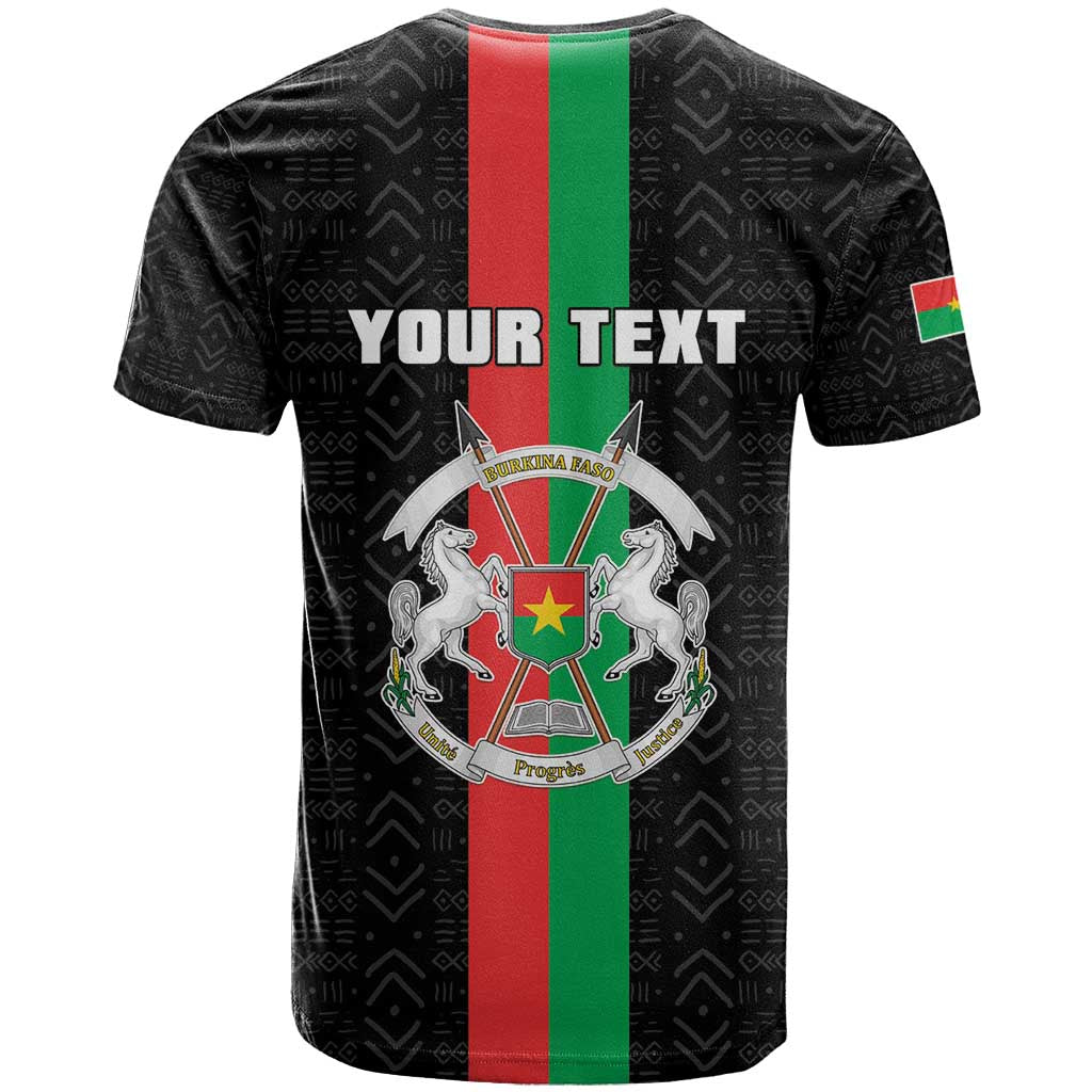 Personalized Burkina Faso T shirt Striped Black - Bogolan Pattern LT15