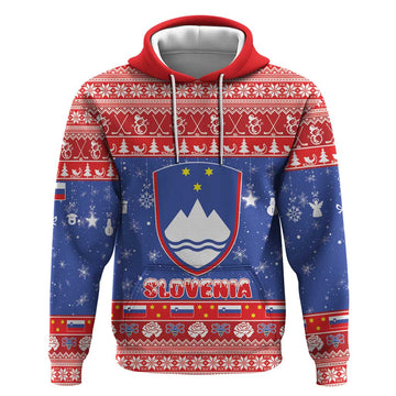 Slovenia Christmas Hoodie Coat Of Arms Vesel Bozic LT15