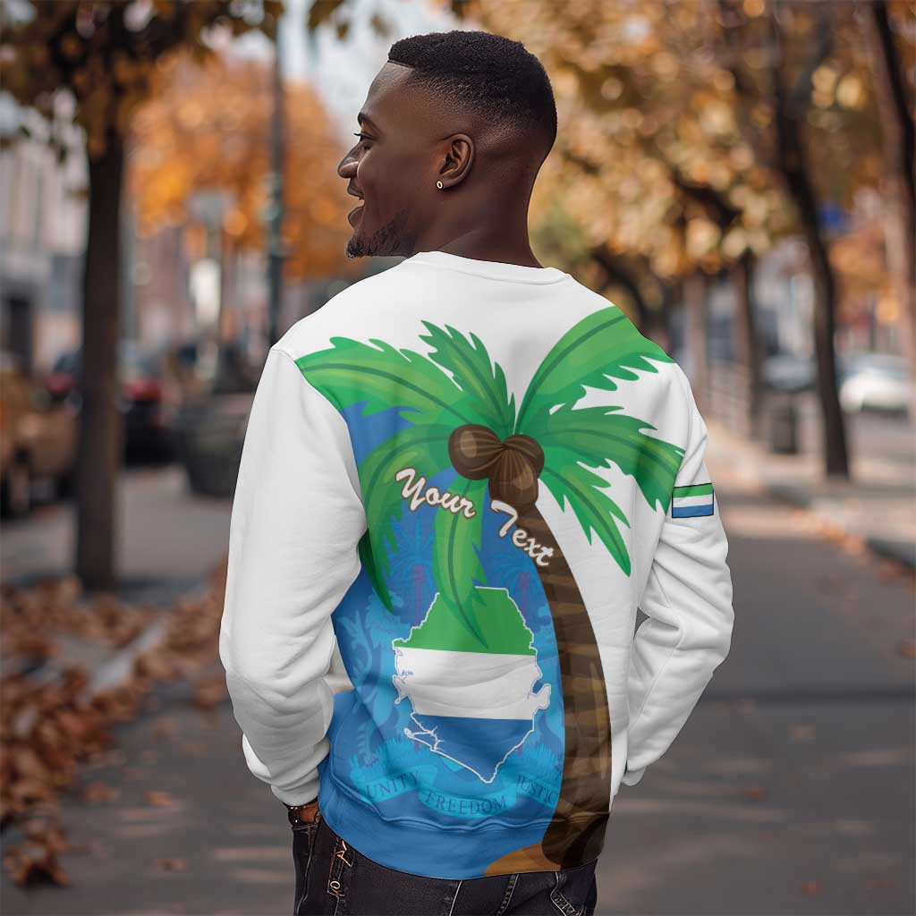 Personalised Afro Sierra Leone Sweatshirt Coat Of Arms With Flag Map LT15